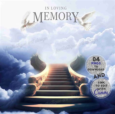 Blue In Loving Memory PNG Template