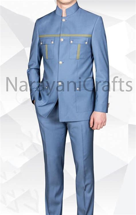 Handmade New Designer Stylish Blue Color Safari Suit for Groom - Etsy