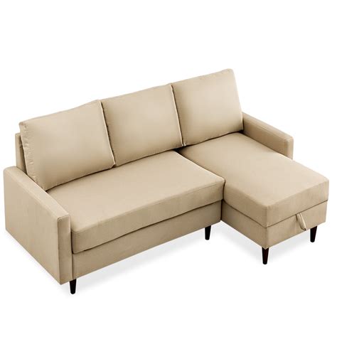 84" Sectional Sofa Pull out Sleeper with Reversible Chaise, Modern ...