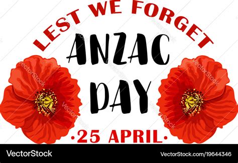 Red poppy flower symbol of anzac remembrance day Vector Image