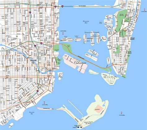 Miami, Downtown - Aaccessmaps - Street Map Of Downtown Miami Florida ...