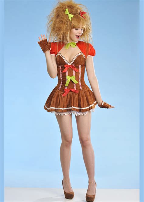 Adult Womens Christmas Gingerbread Girl Costume Adult Ladies ...