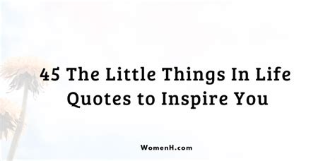 45 The Little Things in Life Quotes to Inspire You - WomenH.com