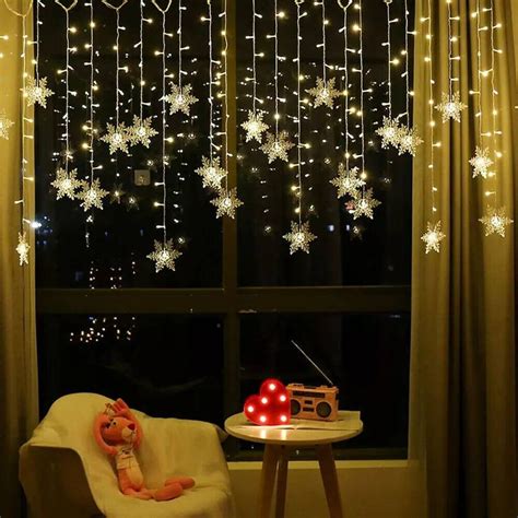 LED Snowflake Window Lights Fairy String Light Holiday Decor - Etsy