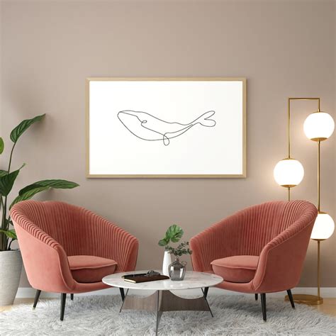 Whale Line Art, Whale Wall Art, Whale Wall Decor, Minimalist Whale Home ...