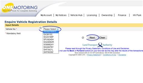 Request an LTA Vehicle Log Card | One Motoring