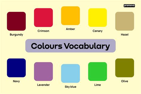 List Of Colors In English