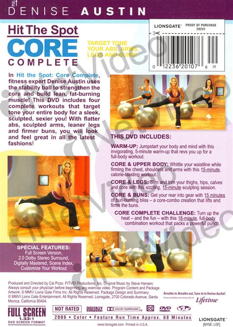 Denise Austin - Hit the Spot Core Complete on DVD Movie