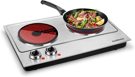 Amazon.com: Cusimax Hot Plate, 1800W Ceramic Electric Double Burner for ...