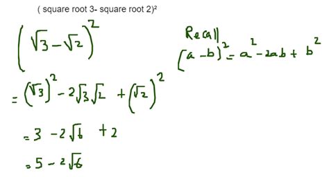 ( square root 3- square root 2)² - 5h9ymjj