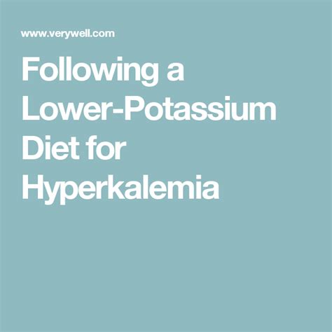 What to Eat for Hyperkalemia | Hyperkalemia, Low sodium diet, Low ...