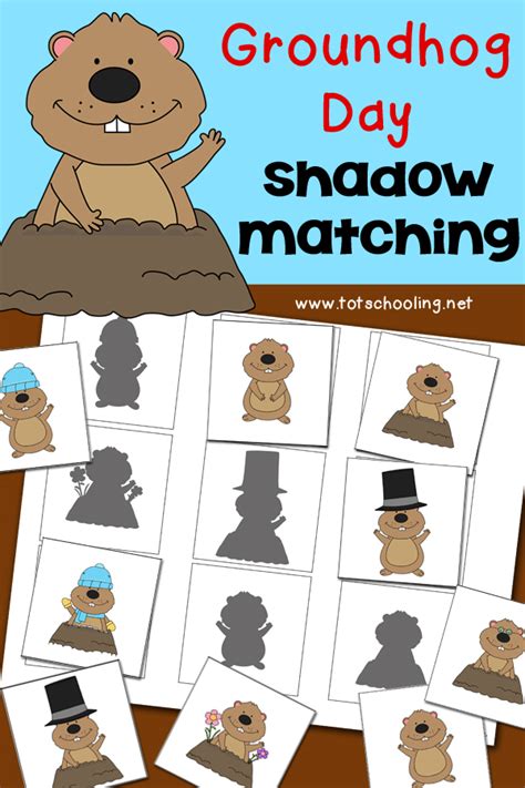 FREE Groundhog Day Shadow Matching