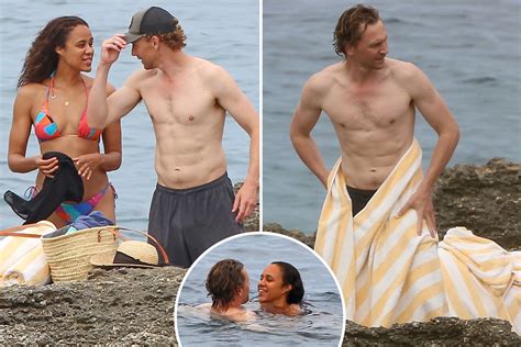 Topless Tom Hiddleston shows off rippling six pack with 'girlfriend ...