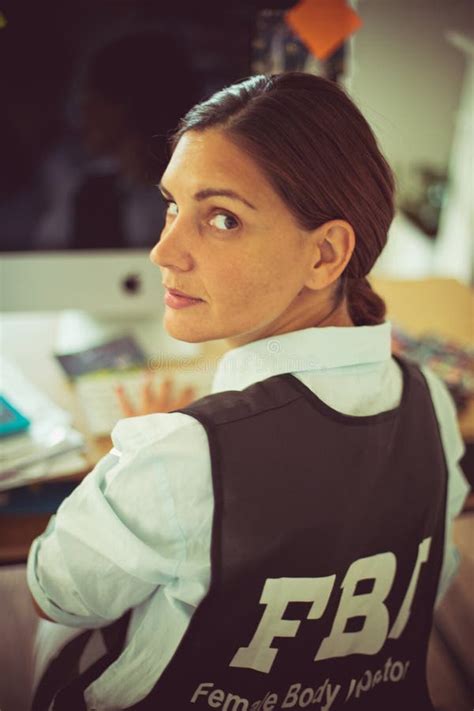 FBI Female Working Agent in Her Office. Stock Photo - Image of close ...