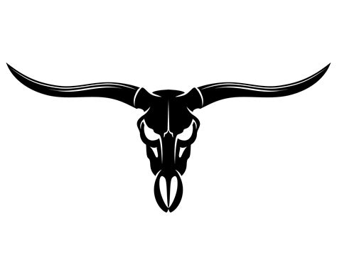 Bull Skull Silhouette SVG