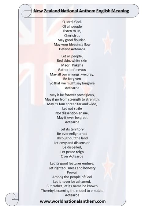 New Zealand National Anthem English Meaning – World National Anthem ...