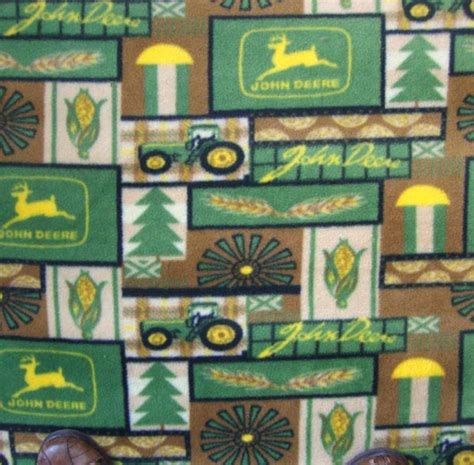 John Deere Farm Tractor Fleece Fabric One Yard Five Inches by