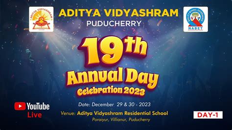 19th Annual Day Celebration 2023 | Aditya Vidyashram | Day 1 - YouTube