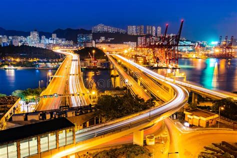 Tsing Yi Bridge & Cheung Tsing Bridge, Hong Kong Stock Afbeelding ...