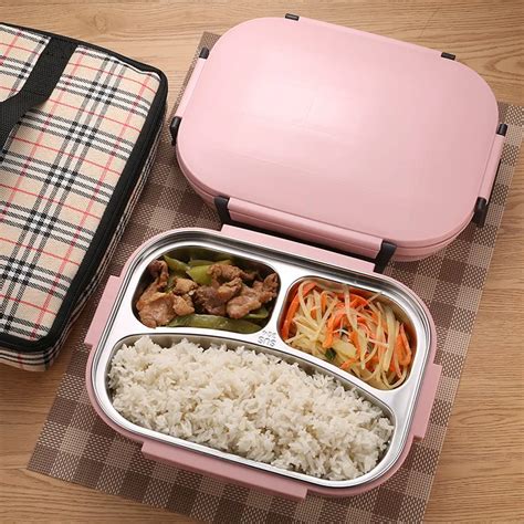 304 Stainless Steel Thermos Lunch Box for Kids Gray Bag Set Bento Box ...