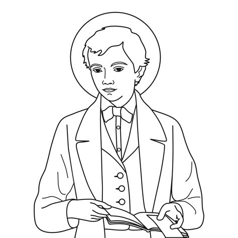 Saint Dominic Savio Vector Illustration Outline Monochrome 6549090 ...