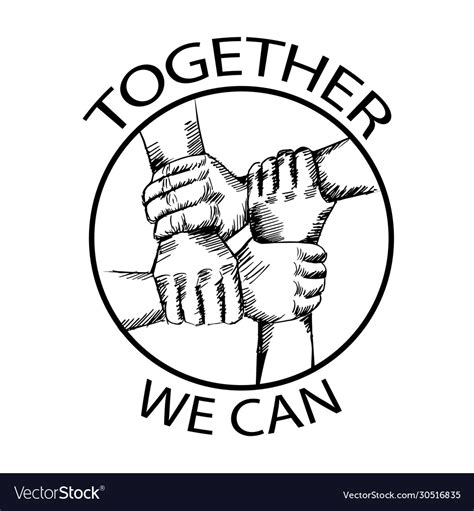 Together we can motivational poster quote Vector Image