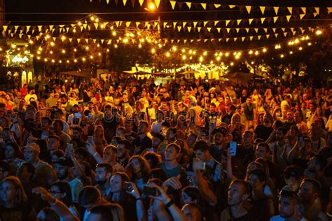 Summer Music Festival Crowd Partying Outdoor Editorial Stock Photo ...