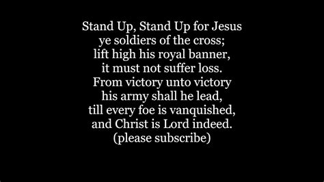 STAND UP STAND UP FOR JESUS hymn Text Lyrics Words Music sing along ...