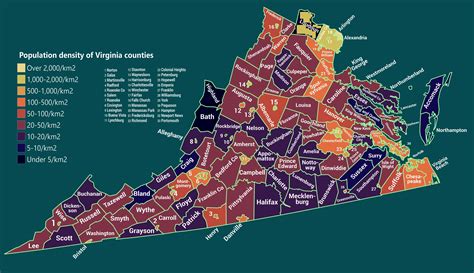 Population Map Of Virginia - Map Of Hilton Head Island