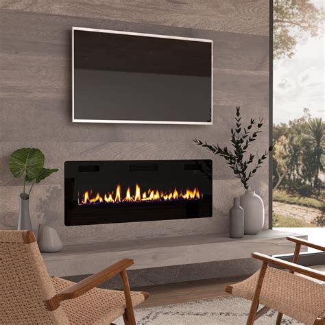 OKADA 50" Electric Fireplace Insert, 3.86" Ultra Thin Wall Mounted/ In ...