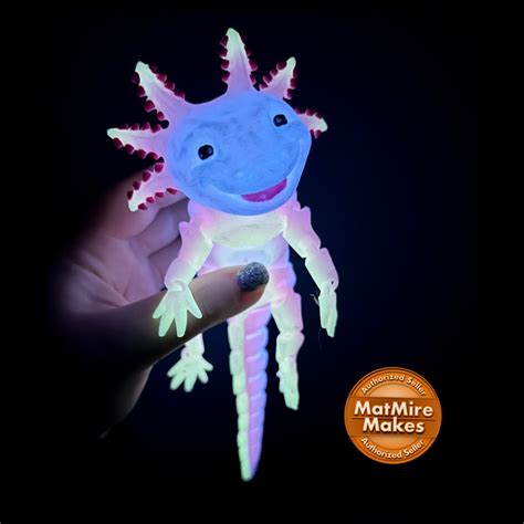 Magic Glow Axolotl Fidget Toy Articulated Smiling Axolotl - Etsy