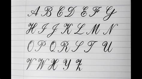 Cursive English Alphabet Capital – AlphabetWorksheetsFree.com