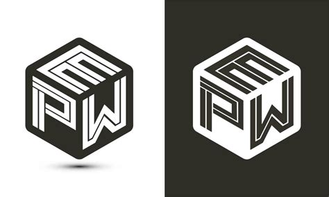 EPW letter logo design with illustrator cube logo, vector logo modern ...