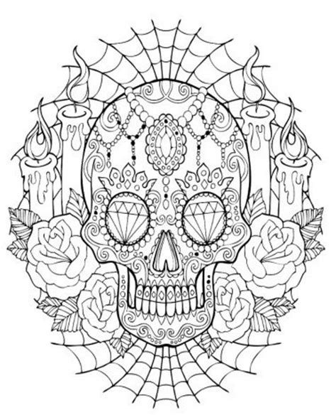 100 Sugar Skull Coloring Pages for Adults - Etsy