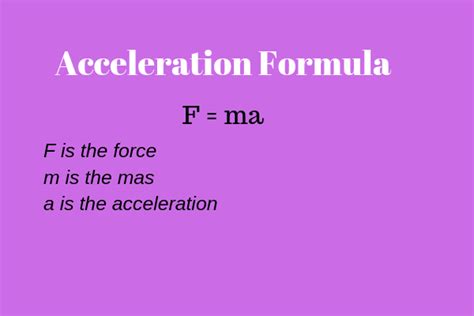 Acceleration Formula: Definition, Speed, Solved Examples