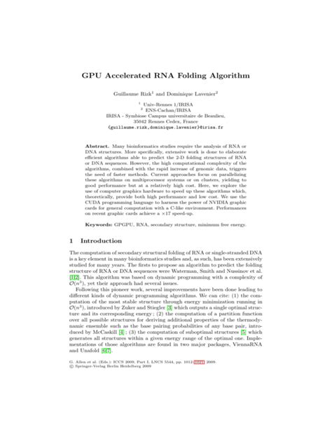 GPU Accelerated RNA Folding Algorithm