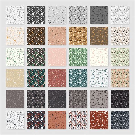 Premium Vector | Set of terrazzo style seamless patterns