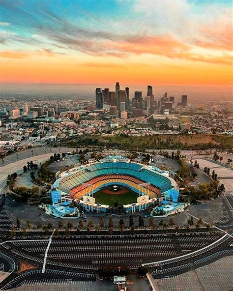 DODGER STADIUM Los Angeles Dramatic SUNSET Photo | Etsy