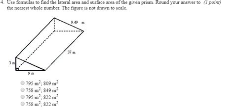 Solved 4. Use formulas to find the lateral area and surface | Chegg.com