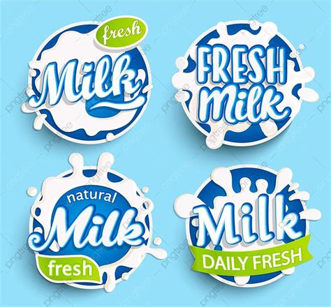 Fresh Milk Vector Design Images, Set Of Different Fresh Milk Logo ...