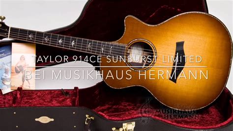 Taylor 914ce SB Limited Sunburst Grand Auditorium - Sunburst - YouTube