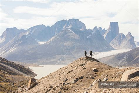 Auyuittuq national park hiking scene — alpinism, journey - Stock Photo ...