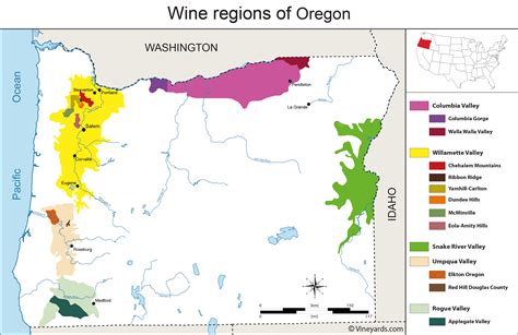 United States Map of Vineyards Wine Regions