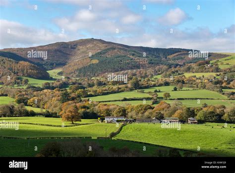 Beautiful view of Moel Famau from Loggerheads country park in north ...