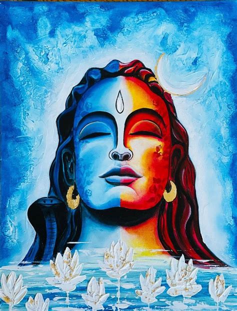 Lord Shiva Original Acrylic Painting / Adiyogi /indian God Painting ...