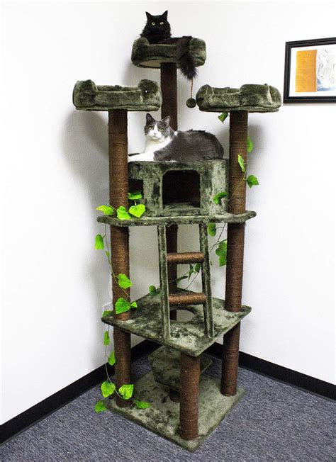 CozyCatFurniture Large Cat Towers, Extra Tall Cat Trees with Condos ...