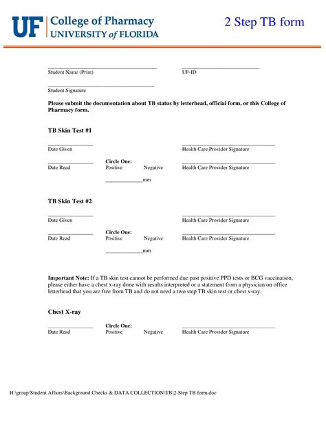 Mantoux Test Report at PDF Form - FormsPal