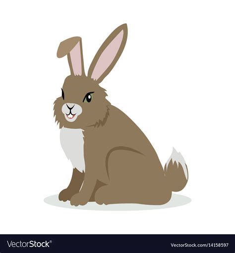 Hare cartoon in flat design Royalty Free Vector Image