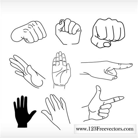 Hands and fingers clip art Royalty Free Stock SVG Vector and Clip Art