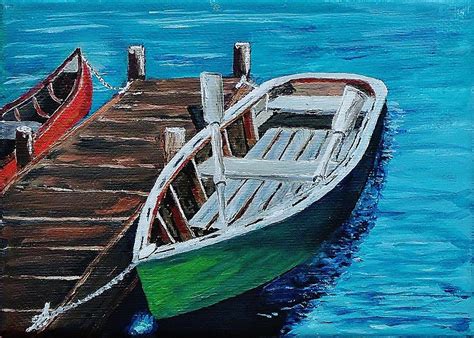 Rowboat Painting by Mike Caitham